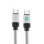 Cablu de date Spacer, USB Type-C (T) la USB Type-C(T), braided, retail pack, 1m, Argintiu