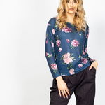 Bluza basic cu maneca lunga si imprimeu 2118602008