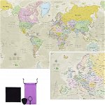 Harta lumii razuibila Atlas & Green, hartie, multicolor