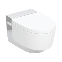 Set vas WC suspendat, Geberit, AquaClean Mera Comfort, rimless, capac cu funcție de bideu, alb/crom, 