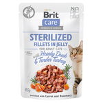 Brit Care Cat Sterilized Fillets in Jelly with Hearty Duck & Turkey, 85g, Brit Care