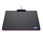Mousepad gaming Havit MP909, 35x26.7 cm, Iluminat RGB, Negru, Havit