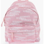 Vetements All-Over Logo Printed Nylon Backpack Pink, Vetements