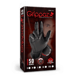 Set 50 bucati Manusi Nitril Grippaz, negre, groase si rezistente, marimea 2XL