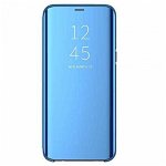 Husa Tip Carte Huawei Y6P Albastru Blue Clear View Oglinda