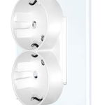 Priza schuko dubla Luxion LXD-MP210GF-B, incastrata, contact de protectie, rama din sticla inclusa, neagra