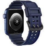 Accesoriu smartwatch Curea plastic Triple Protection compatibila cu Apple Watch 4/5/6/7/8/SE 38/40/41mm Bleumarin, OEM