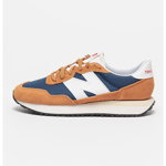 New Balance, Pantofi sport cu model colorblock 237, Caramel, Albastru marin, 12