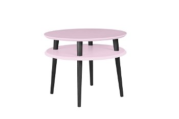Masa de cafea Ufo Medium Dusky Pink / Black, Ø57xh45 cm