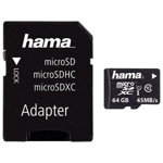 Card de memorie Hama MicroSDXC, 64GB, Clasa 10 + Adaptor