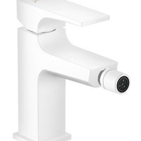 Baterie bideu Hansgrohe Metropol cu ventil push-open  alb mat, Hansgrohe