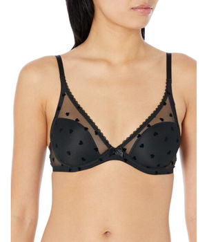 Imbracaminte Femei Journelle Victoire Flocked Hearts Plunge Bra NoirNoir Hearts, Journelle