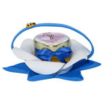 Marturii dulci cu miere, model handmade Bondarel - albastru, borcan 30 gr - DSBC196