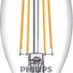 Bec LED filament Philips lumanare B35 E14 4.3W (40W) 470lm 2700K lumina calda 929001889755, PHILIPS