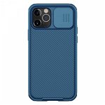 Husa magnetica Nillkin CamShield Pro Albastru pentru iPhone 12 si iPhone 12 Pro, Protectie glisanta pentru camera, Nillkin