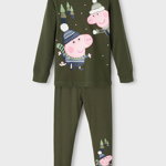 Pijama din amestec de bumbac organic cu imprimeu Peppa Pig