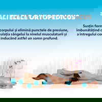 Saltea Ortopedica, Ortopedicus, Silver Memory Care Hotel Range, 200 x 200 x 23 cm, spuma cu memorie, fara arcuri, ergonomica, anatomica, husa matlasata, detasabila, fir cu ioni de argint, ferma