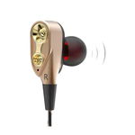 Casti cu fir Techstar® Roreta Aurii, Dual Drive, Microfon, Extra Bass, In ear, 3.5mm, Remote, Techstar