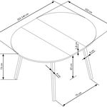 Masa extensibila DANTE, stejar artisan/negru mat, PAL, 102(142)x102x75 cm