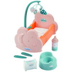 Set de joacă Ecoiffier - Pat pentru păpuși cu accesorii