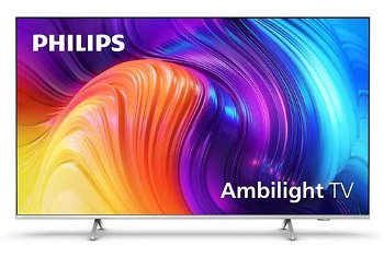 Televizor LED Smart Philips 58PUS8507/12, 147 cm, 4K UHD, Procesor P5 Perfect Picture, Android TV 11, Ambilight pe 3 laturi + Hue, HDR10+, Dolby Vision & Atmos, Quad Core, Wi-Fi, CI+, Argintiu deschis