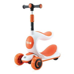 Trotineta Lorelli Trio cu Scaun, Roti cu Leduri si Ghidon Reglabil pe Inaltime Orange