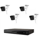 Sistem supraveghere 4 camere wireless 2MP, 30m IR, lentila 2.8mm, NVR 4 canale, rezolutie pana la 4K, Hikvision