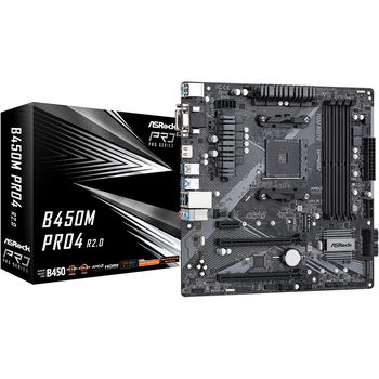 Placa de baza ASRock B450M Pro4 R2.0 DDR4 Socket AMD AM4 mATX