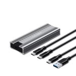 Carcasa Rack SSD NVMe M.2 Acasis, Viteza transfer 10Gbps, Cablu USB-C la USB-C si USB-C la USB-A, Aluminiu, Space Grey