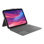 Husa Logitech Combo Touch cu Smart Connector, tastatura iluminata si trakpad detasabile pentru iPad gen 10, UK, Gri, Logitech