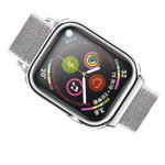 Curea Apple Watch Usams Nylon Cu Cadru Compatibila Cu Apple Watch 4 / 5 / 6 / Se (44mm), Silver