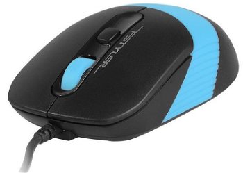 Mouse a4tech fm10 blue, cu fir, optic, negru / albastru