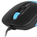 Mouse a4tech fm10 blue, cu fir, optic, negru / albastru