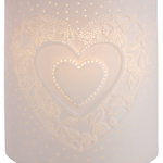 Lampa Ellipse Heart, portelan, crem, 17x20x10 cm, GILDE