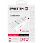 SWISSTEN adaptor de rețea PD 25W pentru iPhone și Samsung - white, SWISSTEN