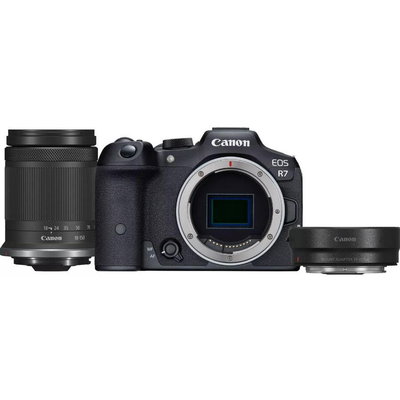 Canon Aparat Foto Mirrorless Canon EOS R7, 32.5 Mpx, Filmare 4k, Wi-Fi, Obiectiv RF-S 18-150mm, F/3.5 – 6.3, Negru, Canon