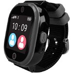 Smartwatch copii MyKi Watch 4 Lite cu tripla localizare (LBS, GPS, Wi-Fi), impermeabil, Negru, MyKi