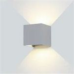 Lampa LED Perete Corp Gri Patrat 6W Alb Cald, Optonica