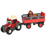 Tractor Dickie Toys Happy Ferguson Animal Trailer cu remorca si figurina, Dickie Toys