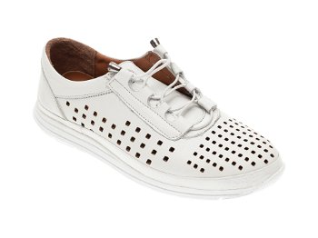 Pantofi PASS COLLECTION albi, 7020, din piele naturala
