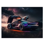 Tablou canvas futuristic Porsche creat de Tesla, mov, negru 1142 - Material produs:: Poster pe hartie FARA RAMA, Dimensiunea:: 80x120 cm, 