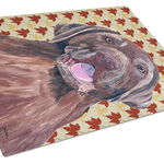 Caroline`s Treasures Labrador ciocolata toamna frunze portret de sticlă de tăiere bord mare Multi 12H x 16W, 