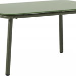 Set de mobilier pentru gradina Malo, 2 fotolii, canapea si o masa, aluminiu/sticla/poliester, alb/verde