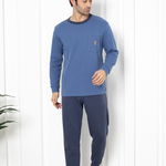 Pijama lunga Berfin, pentru barbat, bleumarin, 