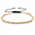 Bratara cu snur si bile de Aur 14K 4 mm, OnixBox
