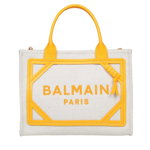 Balmain b-army shopper in canvas with logo Natural