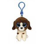 Plus breloc 8. 5 cm Mini Boos Muddles Caine maro cu alb, Ty, 