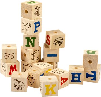 DUVO+ Jucărie pentru rozătoare Smart Cubes, lemn, 18 bucăţi, Duvo+