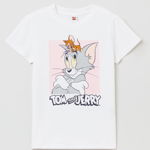 OVS Tricou TOM AND JERRY 1438790 Alb Regular Fit, OVS