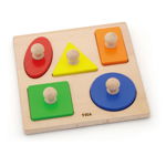 Puzzle Montessori cu maner, Forme geometrice, Viga, Viga